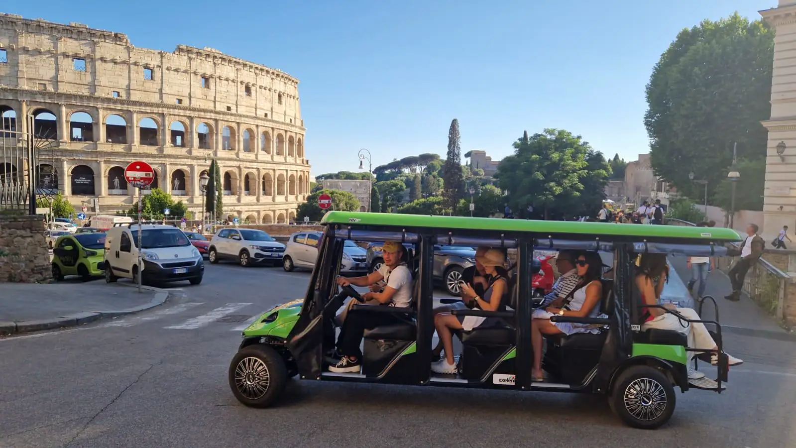 Rome golf cart tour photo stop at the Mouth of Truth (Bocca della Verità)