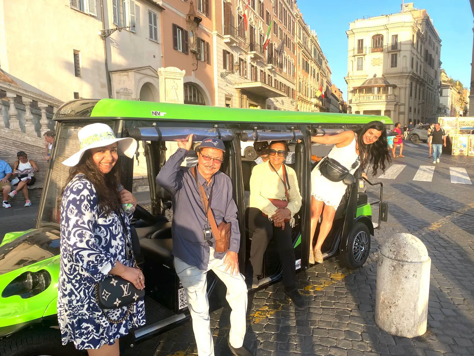 Rome golf cart tour stop at the Spanish Steps